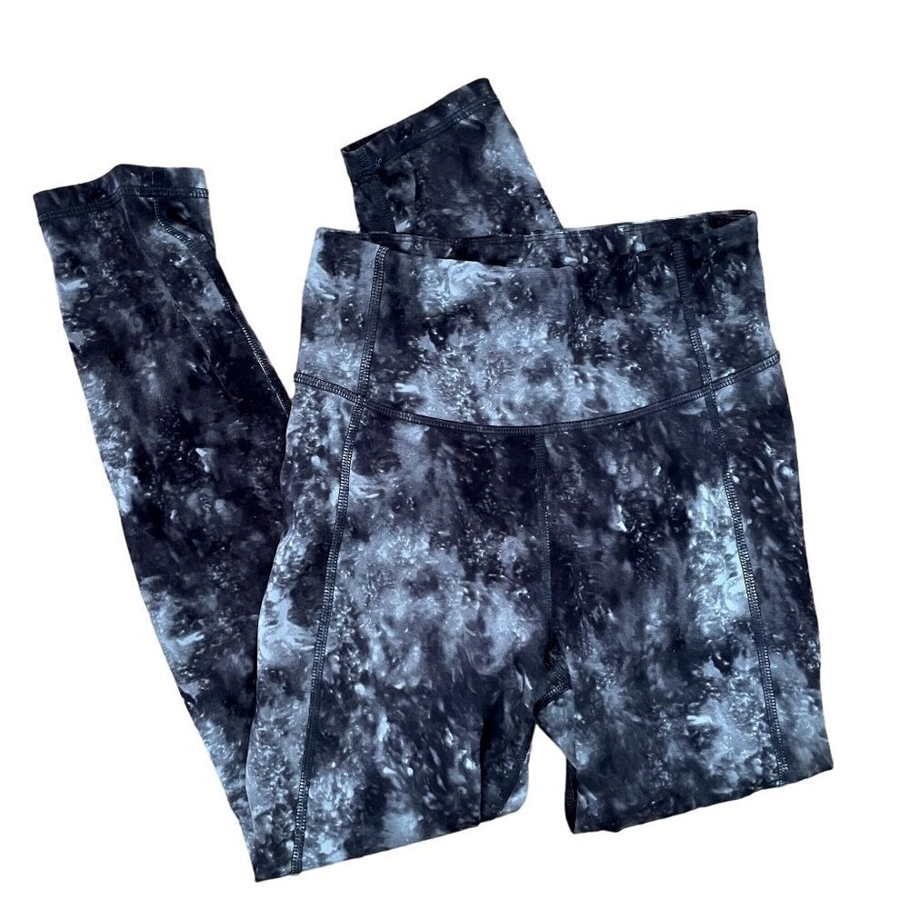 all in motion gray white stonewash xs hidden pocket casual athleisure leggings
